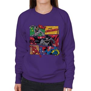 Justice League Christmas Comic Save Christmas Women's Sweatshirt