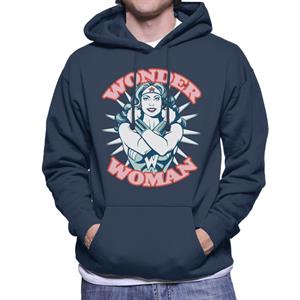 Wonder Woman Arms Crossed Power Pose Men's Hooded Sweatshirt