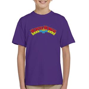 Wonder Woman Blue Stars Logo Kid's T-Shirt