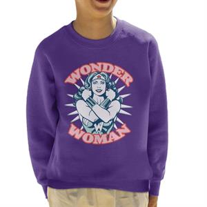 Wonder Woman Arms Crossed Power Pose Kid's Sweatshirt