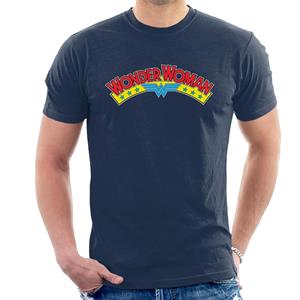 Wonder Woman Blue Stars Logo Men's T-Shirt