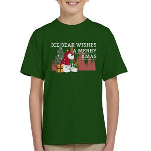 We Bare Bears Christmas Ice Bear Wishes A Merry Xmas Kid's T-Shirt