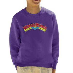 Wonder Woman Blue Stars Logo Kid's Sweatshirt