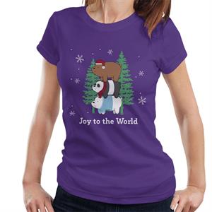 We Bare Bears Christmas Joy To The World Women's T-Shirt