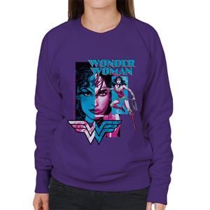 Wonder Woman Blue And Purple Montage Women's Sweatshirt