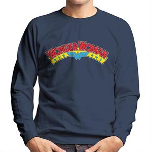 Wonder Woman Blue Stars Logo Men's Sweatshirt