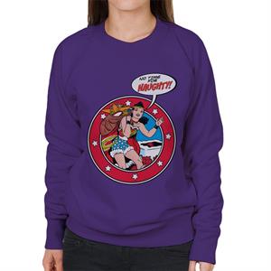 Wonder Woman Christmas No Time For Naughty Women's Sweatshirt