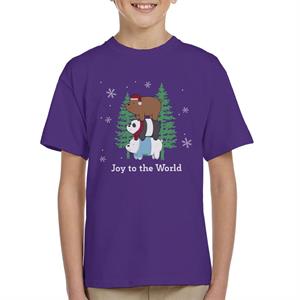 We Bare Bears Christmas Joy To The World Kid's T-Shirt