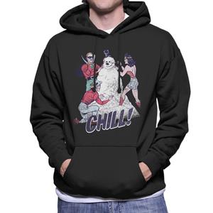 Justice League Christmas Building A Snowman Men's Hooded Sweatshirt