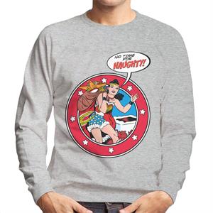 Wonder Woman Christmas No Time For Naughty Men's Sweatshirt