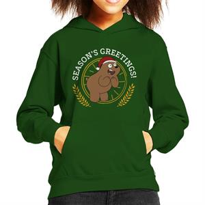 We Bare Bears Christmas Season's Greetings Kid's Hooded Sweatshirt