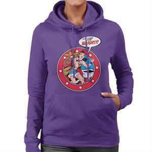 Wonder Woman Christmas No Time For Naughty Women's Hooded Sweatshirt