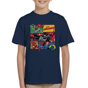 Justice League Christmas Comic Save Christmas Kid's T-Shirt