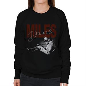 Miles Davis Playing Trumpet Women's Sweatshirt