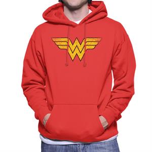 Wonder Woman Faded Yellow Logo Men's Hooded Sweatshirt