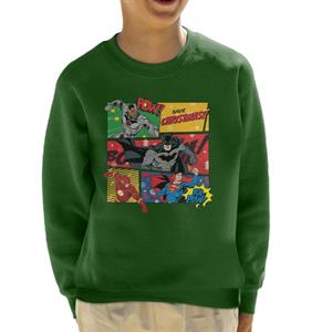 Justice League Christmas Comic Save Christmas Kid's Sweatshirt