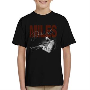 Miles Davis Playing Trumpet Kid's T-Shirt