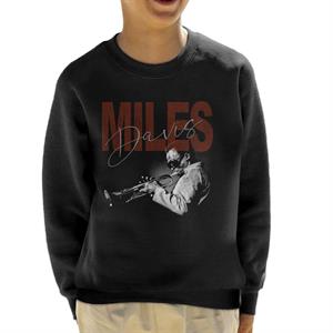 Miles Davis Playing Trumpet Kid's Sweatshirt