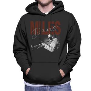 Miles Davis Playing Trumpet Men's Hooded Sweatshirt