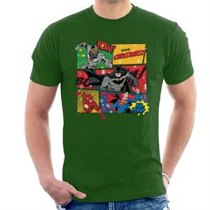 Justice League Christmas Comic Save Christmas Men's T-Shirt