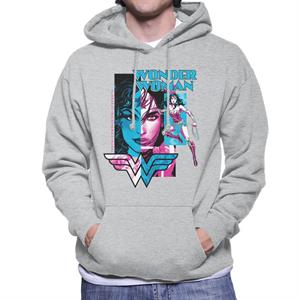 Wonder Woman Blue And Purple Montage Men's Hooded Sweatshirt