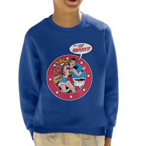 Wonder Woman Christmas No Time For Naughty Kid's Sweatshirt