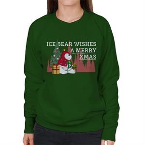 We Bare Bears Christmas Ice Bear Wishes A Merry Xmas Women's Sweatshirt