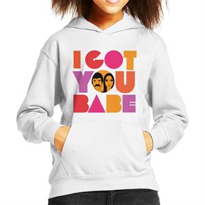 Sonny & Cher Headshot I Got You Babe Kid's Hooded Sweatshirt