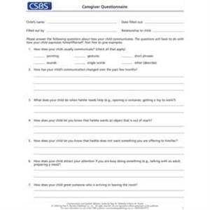 CSBS Record Forms and Caregiver Questionnaires by Barry M. Prizant