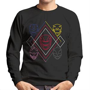 Power Rangers Heads Line Art Men's Sweatshirt