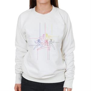 Power Rangers Action Pose Line Art Women's Sweatshirt