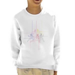 Power Rangers Action Pose Line Art Kid's Sweatshirt