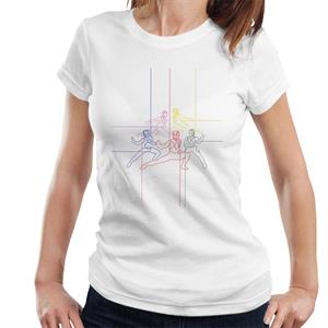 Power Rangers Action Pose Line Art Women's T-Shirt