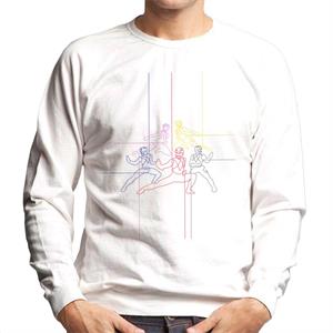 Power Rangers Action Pose Line Art Men's Sweatshirt