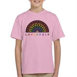 Monopoly Loveopoly Rainbow Character Tokens Kid's T-Shirt