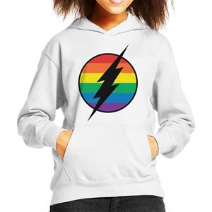 The Flash Lightning Rainbow Logo Kid's Hooded Sweatshirt