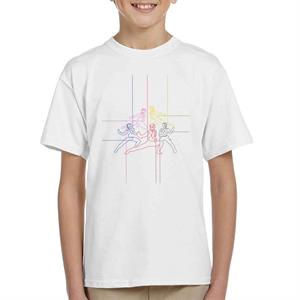 Power Rangers Action Pose Line Art Kid's T-Shirt