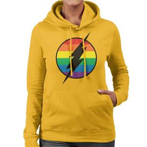 The Flash Lightning Rainbow Logo Women's Hooded Sweatshirt