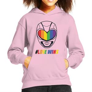 Power Rangers Love Wins Rainbow Visor Kid's Hooded Sweatshirt