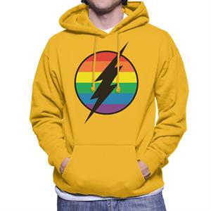 The Flash Lightning Rainbow Logo Men's Hooded Sweatshirt