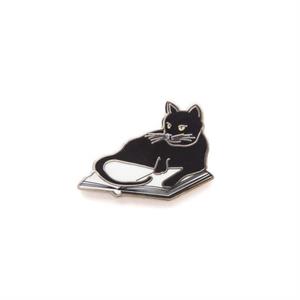 Bookstore Cat Enamel Pin by Out of Print