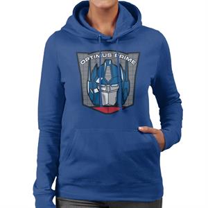 Transformers Optimus Prime Retro Face Badge Women's Hooded Sweatshirt