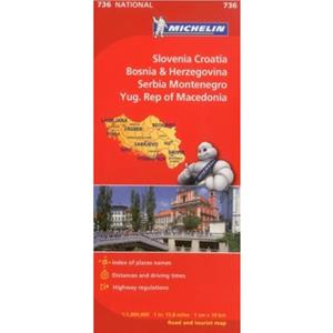 Slovenia Croatia Bosnia  Michelin National Map 736 by Michelin