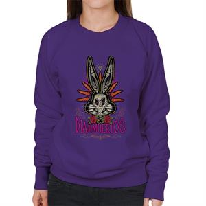 Looney Tunes Halloween Bugs Bunny Dia De Los Muertos Women's Sweatshirt