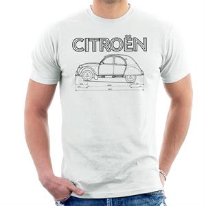 Citroen 2CV Dimensions Black Diagram Men's T-Shirt