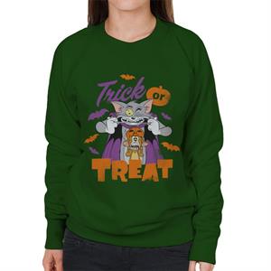 Tom and Jerry Halloween Trick Or Treat Scary Face Women's Sweatshirt