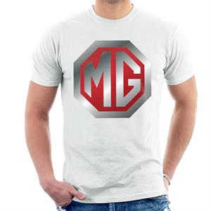 MG Shiny Red And Chrome Logo British Motor Heritage Men's T-Shirt