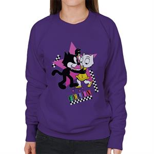 Felix The Cat And Kitty Kat Dancing Women's Sweatshirt