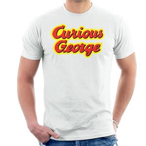 Curious George Big Outlined Logo Font Men's T-Shirt