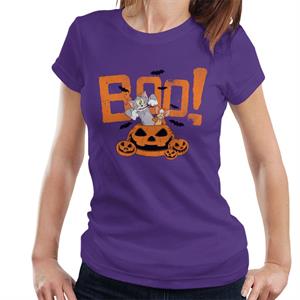 Tom and Jerry Halloween Boo Pumpkin Surprise Women's T-Shirt